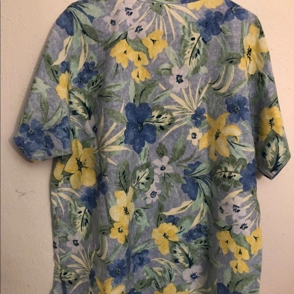 Dilly Scrub Top Women’s Size XL Made IN U.S.A V-Neck Pullover Blue Yellow - Picture 8 of 12